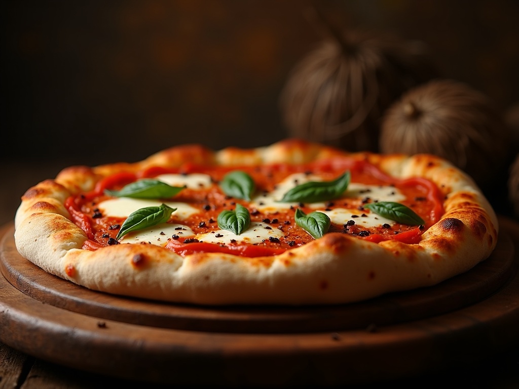 Pizza napolitaine cuite au feu de bois sortant du four de la Pizzeria Bella à Nantes